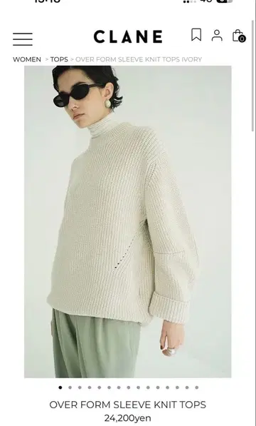 CLANE 오버 폼 슬리브 니트 탑스