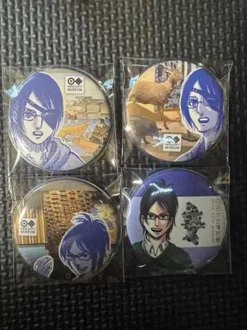 진격의 거인 한지 캔 배지