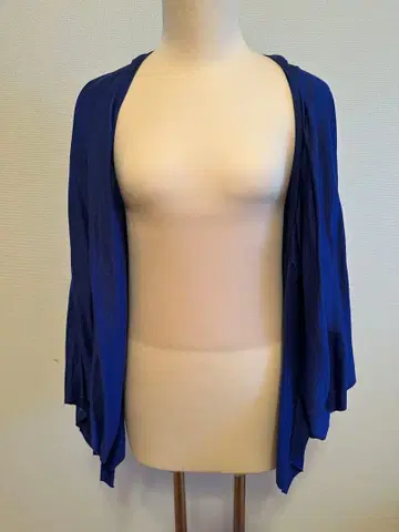 SOUSOU 얇은 소재의 파란색 긴팔 가디건