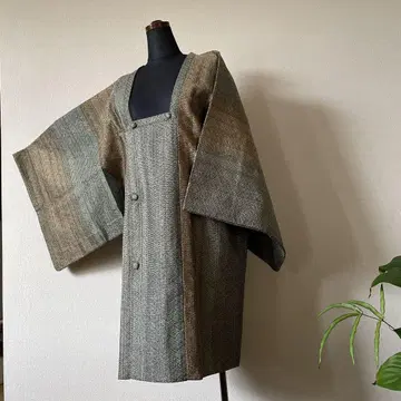 순수 실크 도행 코트 콤비 직조 레어