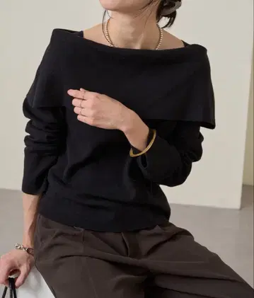 오메카시 오메카시 2way 오프숄더 니트 BK 블랙