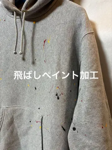 프린트 가공 후디 GU 구제 의류 L 사이즈