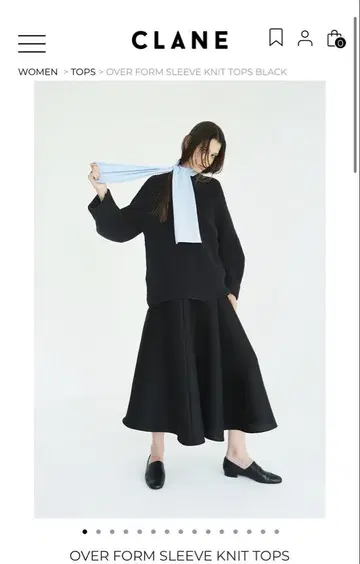 CLANE 오버 폼 슬리브 니트 탑스