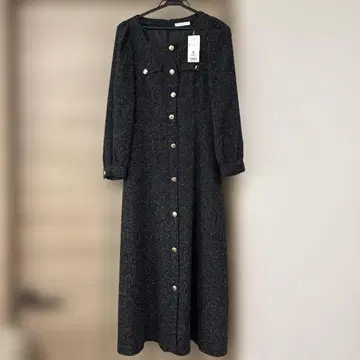 신상 버튼 트위드 원피스