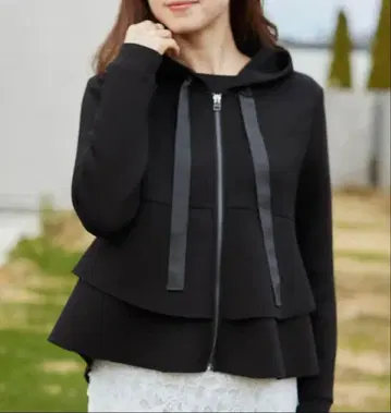 INTERPLANET 던빌 니트 프릴 집업 후드티