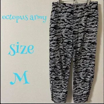 octopus army 워크 팬츠 M 블랙 화이트 카모플라쥬