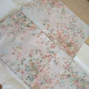 꽃무늬 코몬 기모노 장기 보관품 단풍 무늬 쇼와 레트로