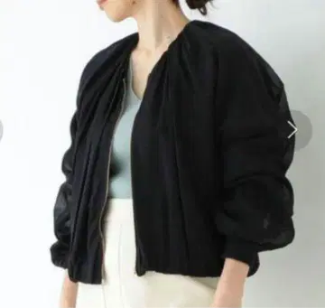 Demi-Luxe BEAMS V넥 개더 블루종