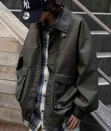 MONO-MART 오버 사이즈 빈티지 라이크 블루종