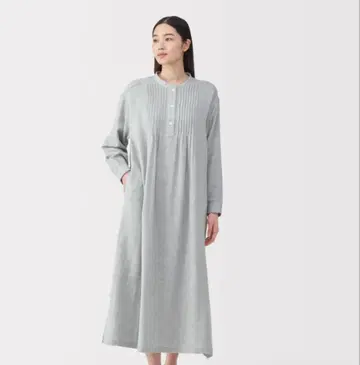 무인양품 여성 L 사이즈 헤링본 거즈 원피스