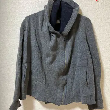 23구 그레이 후드 부착 울 혼방 후드티