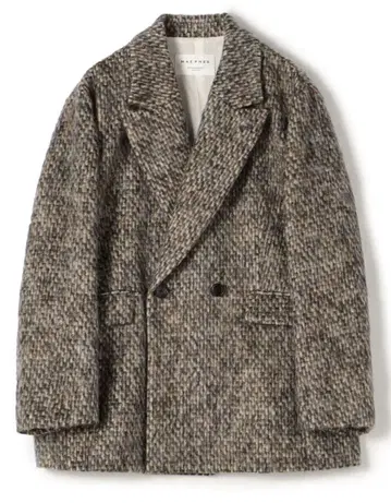 새상품급 투모로우랜드 모헤어 믹스 샤기 더블 브레스트 자켓 34