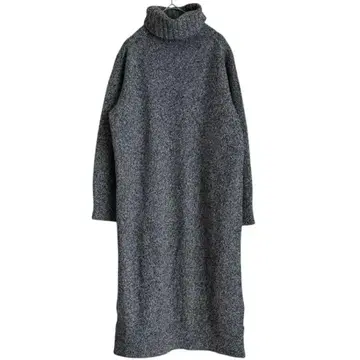 새상품급 맥피 터틀넥 울 캐시미어 원피스 그레이 슬릿