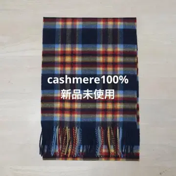 [ 미사용 새상품 ] 캐시미어 100% 체크 머플러