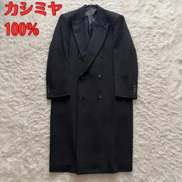 빈티지 체스터 코트 캐시미어 100% 더블 XL 다크 그레이