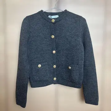 [ 미사용품 ] ZARA 다크 그레이 버튼 가디건 S