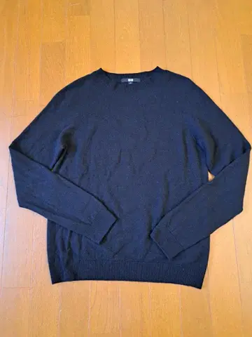 UNIQLO 3D 100% 캐시미어 크루넥 스웨터 M 다크 블루