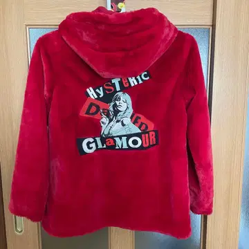 HYSTERIC GLAMOUR 빨간색 후드 부착 블루종