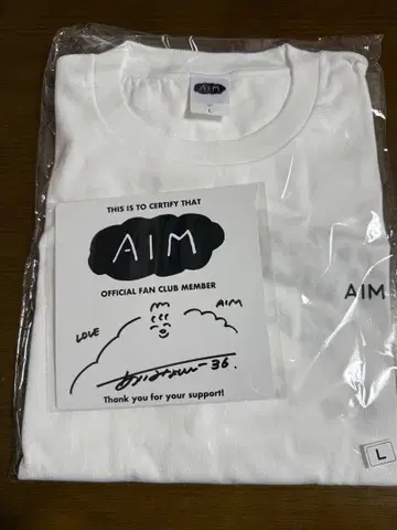 AIM 공식 팬클럽 T셔츠 L 사이즈 화이트