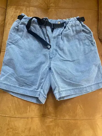 하프 데님 팬츠 라이트 블루