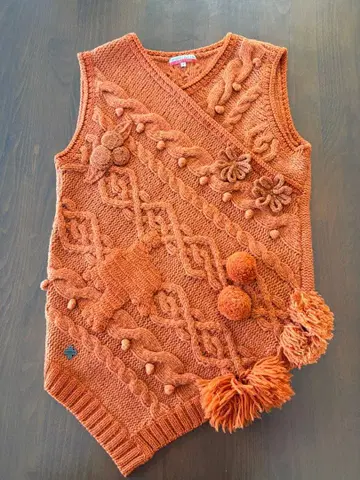 CASTELBAJAC 오렌지 니트 베스트 골프웨어 2