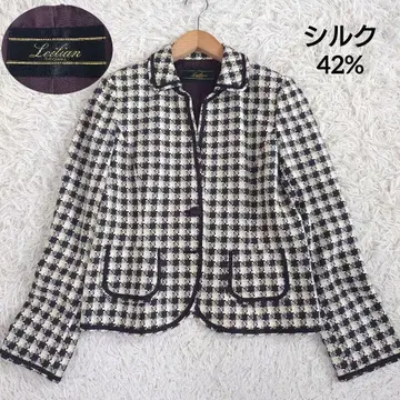 레리안 테일러드 자켓 세레모니 실크 올 패턴 M 상당 레트로