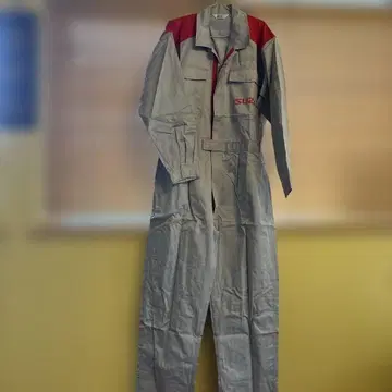 ISUZU 오버롤 작업복 그레이 빨간색 미사용 새상품 3L