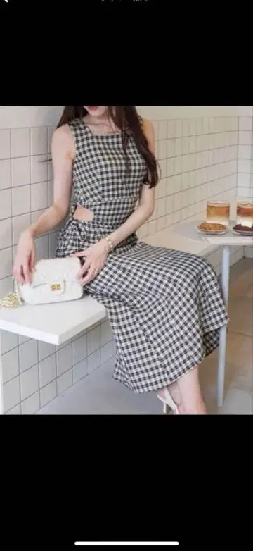 POMME charm side ribbon 원피스 (체인 없음)