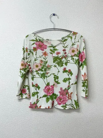꽃무늬 3/4 소매 상의 셋업
