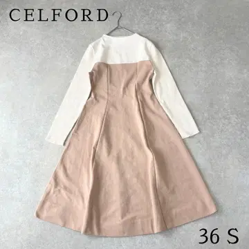 CELFORD 셀포드 원피스 베이지 화이트 36 S 고급 플레어
