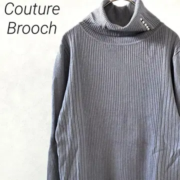 Couture Brooch 니트 스웨터 리브 터틀넥 심플
