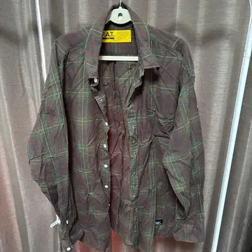 F.A.T. 체크 무늬 긴팔 셔츠 브라운 그린