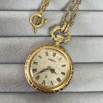 세이코 회중시계 펜던트 워치 보태니컬 무늬