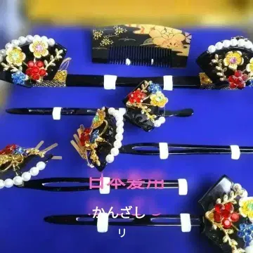 화려한 꽃무늬 머리 장식 세트 리