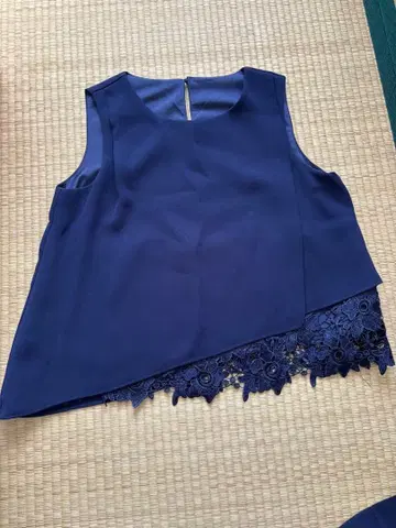 네이비 레이스 트리밍 상의와 팬츠 셋업 38