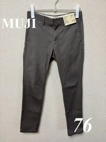 [ 무인양품 ] 새상품급 스트레치 치노 슬림 팬츠 W76 그레이쉬 브라운