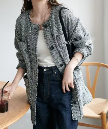 [ 새상품급 ] DISCOAT 디스코트 트위드 자켓