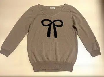 Anatelier 니트 스웨터 38 리본 모티브