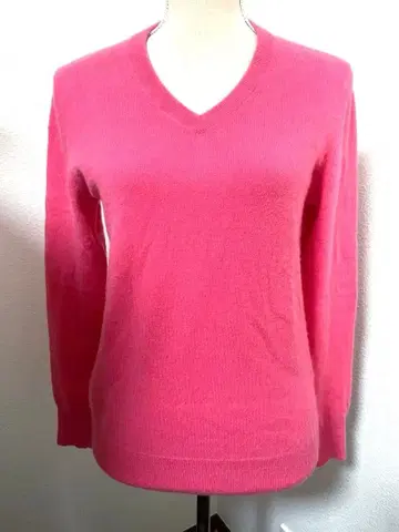 유니클로 캐시미어 100 핑크 니트 스웨터 예쁜 색 M