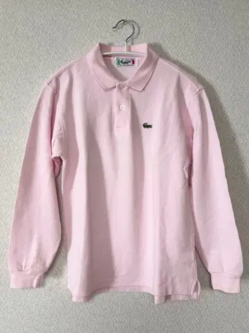 LACOSTE 옅은 핑크 피케 셔츠 긴팔