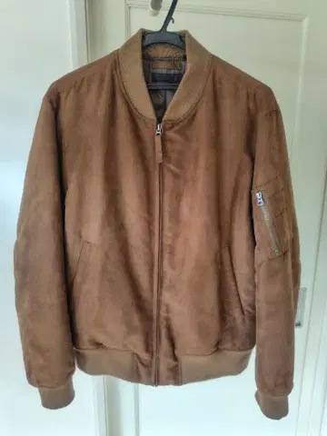 브라운 스웨이드 집업 자켓