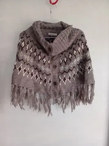 SM2 뜨개질 무늬 판초