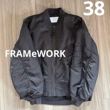 FRAMeWORK 나일론 MA-1 코트 차콜 그레이