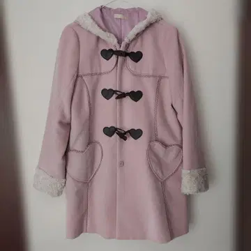 axes femme 핑크 코트 하트 버튼