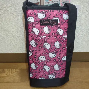 헬로키티 레오파드 무늬 에코백 핑크