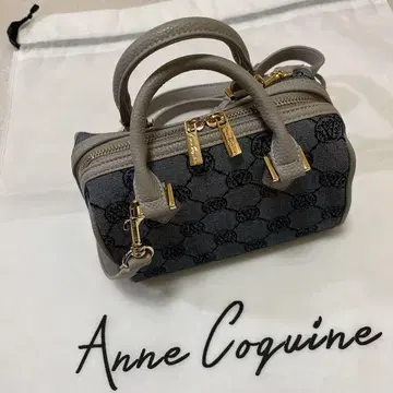 앙코키뉴 데님 모노그램 자카드 백 블루 숄더백 복조리 포함