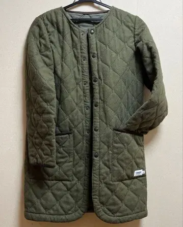 아멘 퀼팅 코트 카키