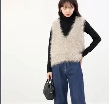 페더얀 V넥 니트 베스트 베스트 니트 V넥 깊은 V 페더