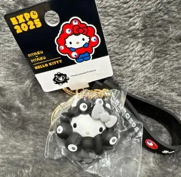 간사이 박람회 회장 한정판 블랙 미야쿠미야쿠 변신 키링 키티