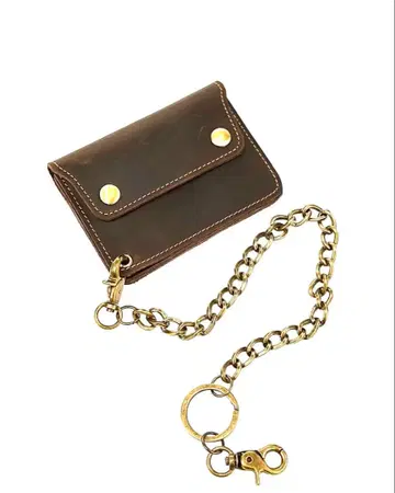 소가죽 하프 사이즈 미니 지갑 숏 트래커 지갑 D 브라운